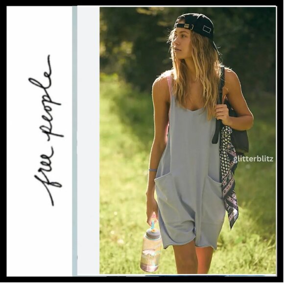 Free People Pants - Free People Hot Shot Tee Romper in Beach Fog 🤍 Grey